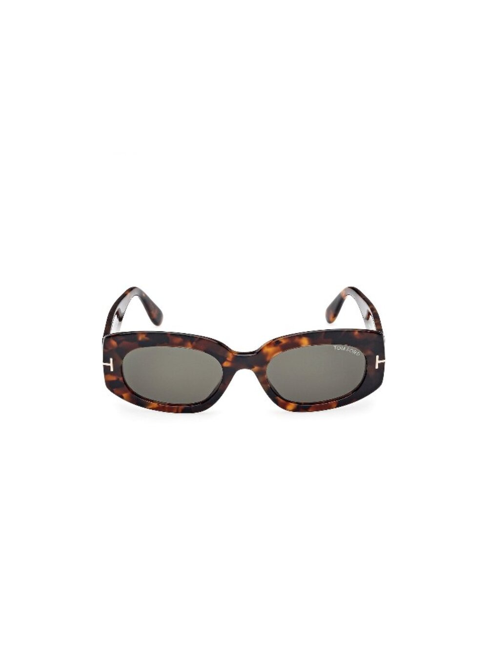 New Tom Ford Women's Sunglasses Havana Round Green Lens Injected Frame FT1187 52